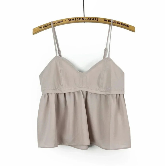 Kimchi Blue Womens XS Cropped Babydoll Blouse Cami Top Blush Pink Festival - Picture 1 of 5